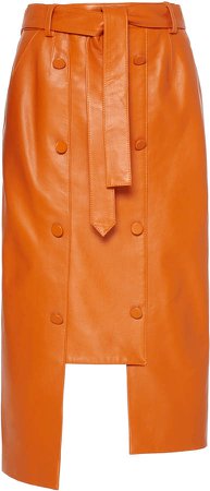 Rokh Asymmetric Leather Skirt Size: 34