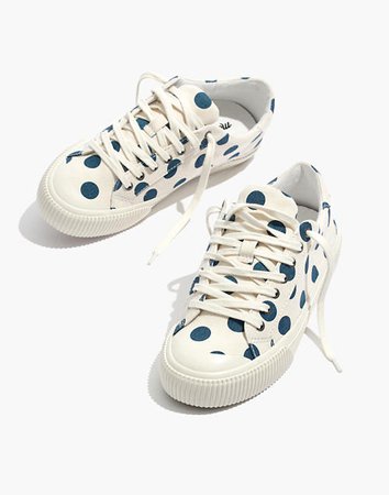 Sidewalk Low-Top Cap-Toe Sneakers in Polka Dot