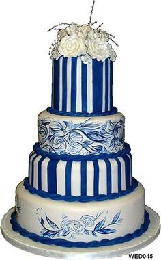 WED045 Delft inspired wedding cake 73