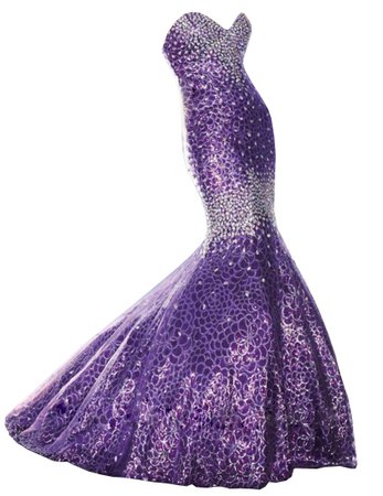 Dress Long Purple Silver Mermaid
