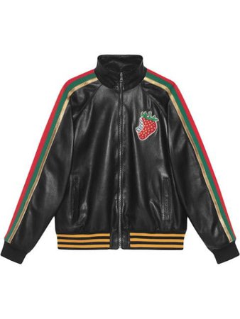 Gucci Leather bomber jacket with Gucci Strawberry $4,500 - Buy Online - Mobile Friendly, Fast Delivery, Price