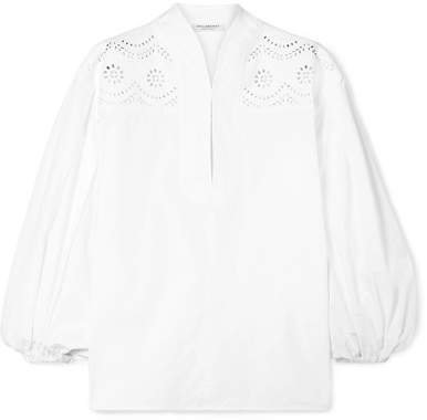 Broderie Anglaise Cotton-poplin Blouse - White