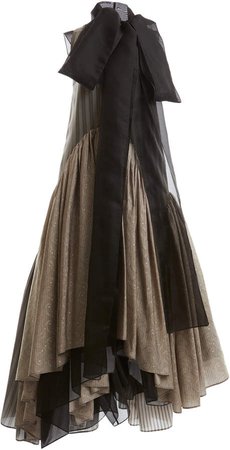 Loewe Bow-Accented Tiered Dress