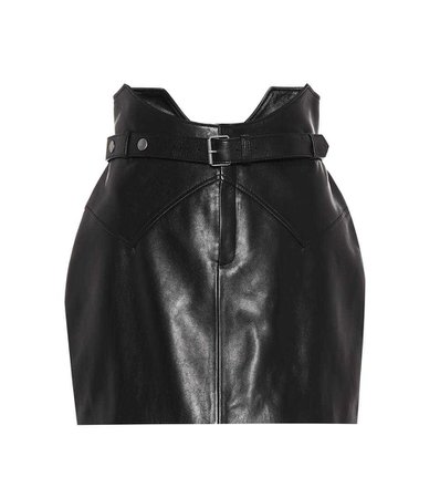 Saint Laurent - Leather miniskirt | mytheresa.com