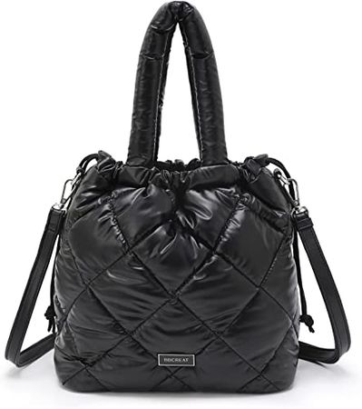 Lightweight Puffer Crossbody Bag for Women Purse, Handbag Bucket Bag Fashion Leather Trendy Design (Black): Handbags: Amazon.com