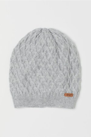 Cable-knit Hat - Light gray melange - Kids | H&M US