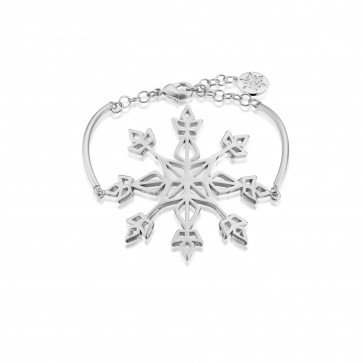 Disney Couture Kingdom Frozen II White Gold-Plated Elsa Snowflake Bracelet at Zentosa
