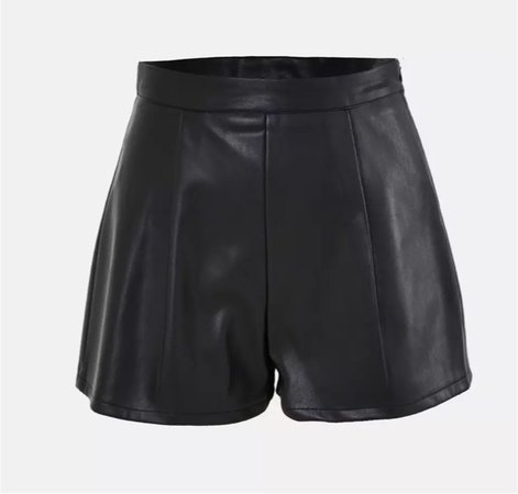 Missguided black faux leather shorts