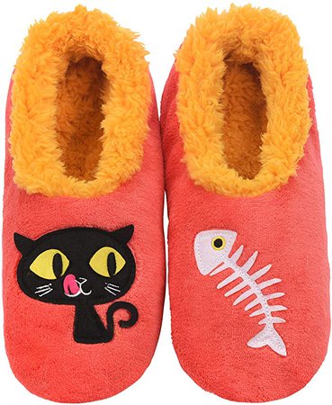 Snoozies Pairables Womens Slippers - House Slippers - Cat & Fishbone: Noah's Playpen