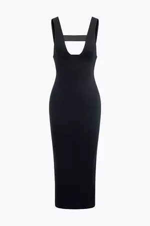 Square Neck Cut Out Sleeveless Maxi Dress – Micas