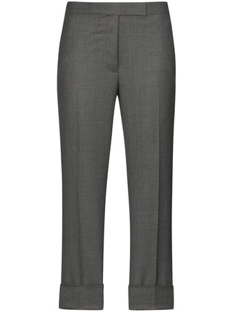 Shop Thom Browne cropped slim leg trousers with Afterpay - Farfetch Australia