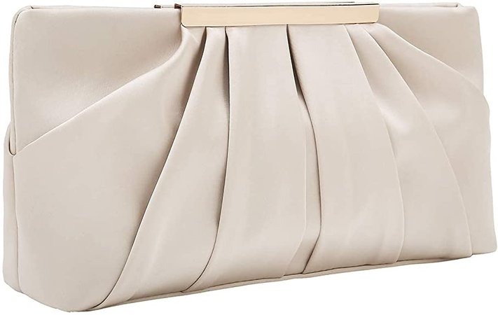 Charming Tailor Clutch Evening Bag Elegant Pleated Satin Clutch Formal Party Handbag Classy Purse for Women (Champagne): Handbags: Amazon.com