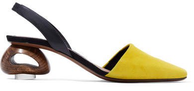 Neous - Sarco Suede And Leather Slingback Pumps - Yellow