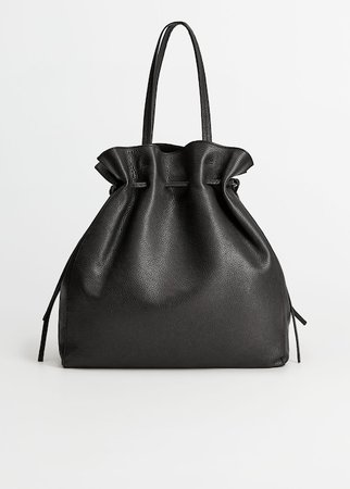 Leather bucket bag - Women | Mango USA black