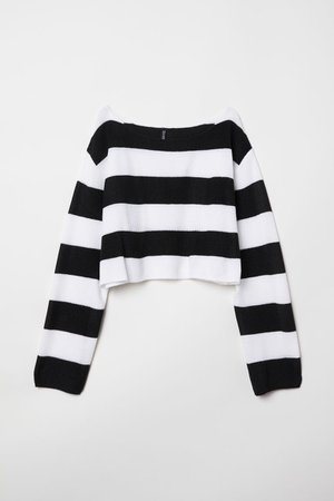 black whtie stripe stripped jumper