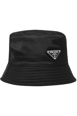 Black Appliquéd shell bucket hat | Prada | NET-A-PORTER