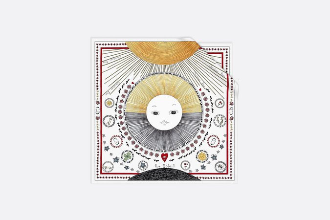 "Sun" Tarot off-white 70 square scarf - Accessories - Woman | DIOR