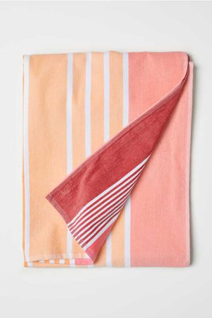 Striped Beach Towel - Light orange/striped - | H&M US