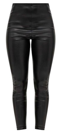 High waisted leather trousers