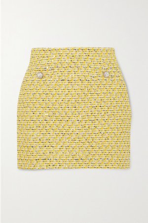 Alessandra Rich | Crystal-embellished sequined tweed mini skirt | NET-A-PORTER.COM