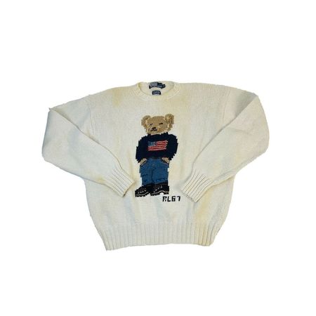 90s Ralph Lauren Mens Medium Hand Knit Teddy Bear Distressed - Etsy