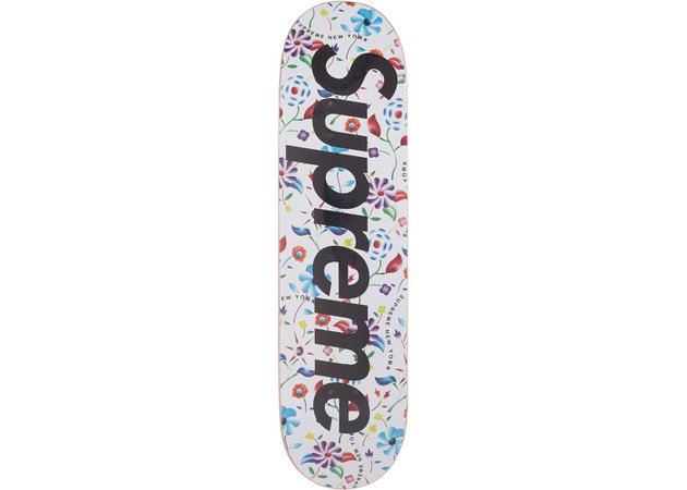 Supreme Supreme Airbrushed Floral Skateboard Deck White - SS19