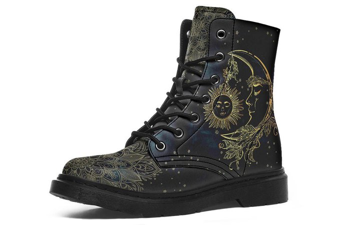 Sun and Moon Boots | Blue and Gold Boots | YesWeVibe