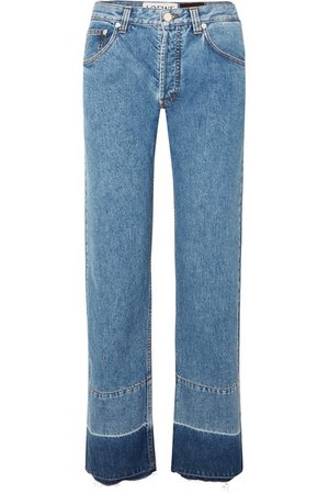 Loewe | + Paula's Ibiza twill-paneled mid-rise straight-leg jeans | NET-A-PORTER.COM
