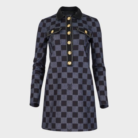Chess Denim Dress - Giambattista Valli | Haute Couture