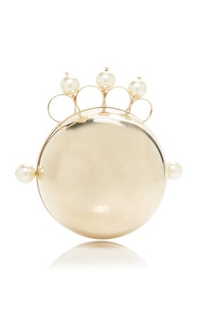 Minnie Gold-Tone Faux Pearl-Embellished Clutch by Rosantica | Moda Operandi