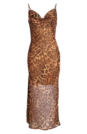 SNDYS Skin Leopard Print Cocktail Slip Dress | Nordstrom