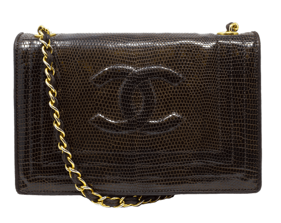 Chanel, Brown Lizard Flap Bag