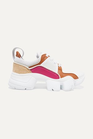 White Jaw mesh and suede-trimmed leather, neoprene and rubber sneakers | Givenchy | NET-A-PORTER