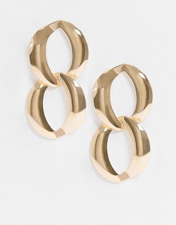 ASOS DESIGN earrings with chain link drop in gold tone | ASOS