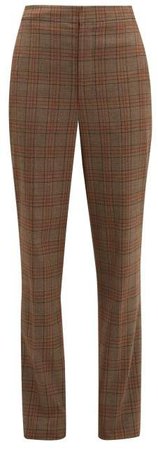James Checked Tapered Trousers - Womens - Brown