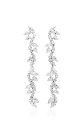 Silver-Plated Crystal Earrings by Fallon | Moda Operandi