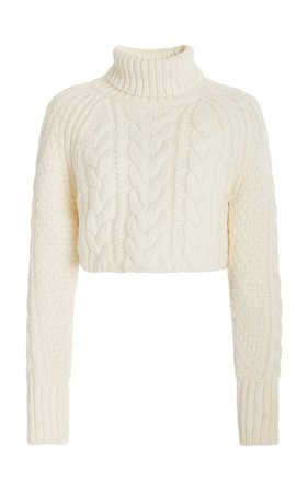 Giselle Cropped Cable-Knit Wool-Blend Turtleneck Sweater By Cecilie Bahnsen | Moda Operandi
