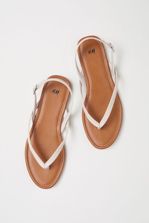 white sandals flat