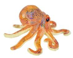 Glitter Orange Octopus Stuffed Animal - 12" - Wild Republic