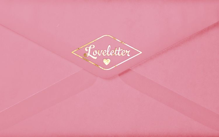 pink love letter envelope