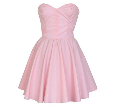 dress, baby pink dress strapless cute, pink dress - Wheretoget