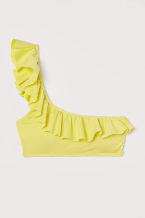 One-shoulder Bikini Top - Yellow