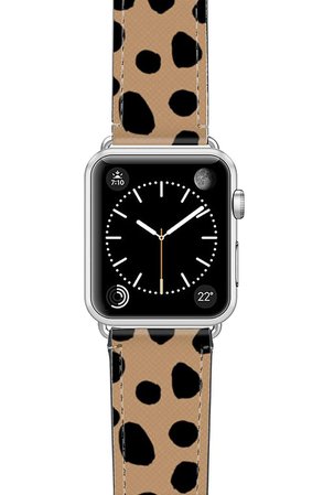Casetify Cheetah Dots Saffiano Faux Leather Apple Watch® Strap | Nordstrom