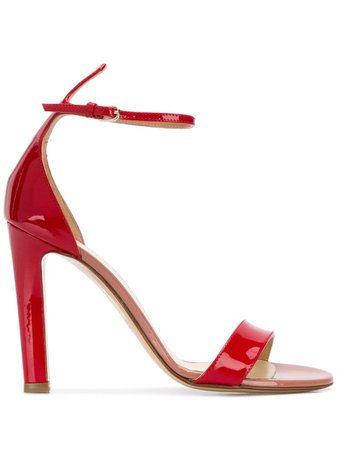 Red Francesco Russo Patent Colour Block Sandals | Farfetch.com