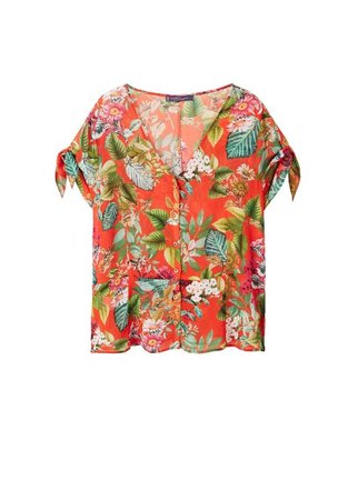 Violeta BY MANGO Tropical print blouse