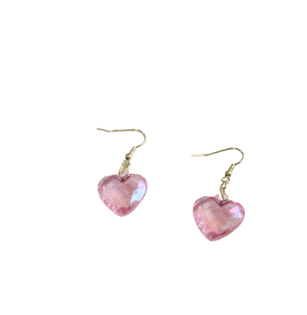 Dangle Heart Pink Earrings