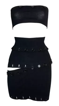 F/W 2003 Dolce and Gabbana Black Boob Tube and Convertible Skirt Set For Sale at 1stDibs
