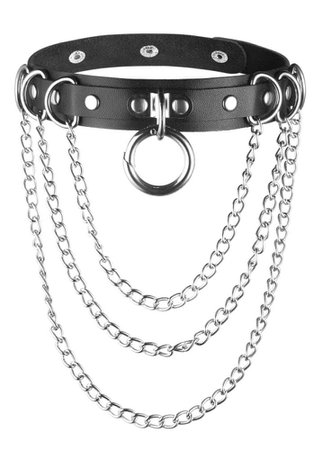 Chains & Split Ring Choker | Attitude Clothing Co.