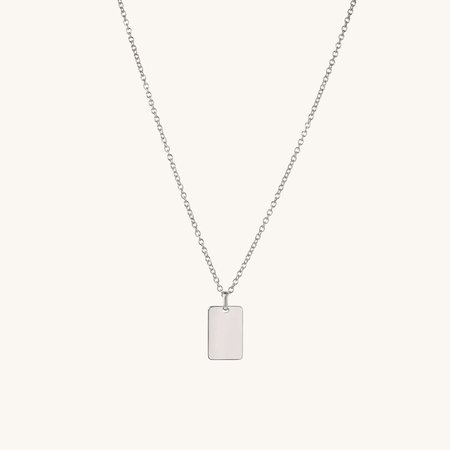 Cable Chain Tag Necklace Silver | Mejuri