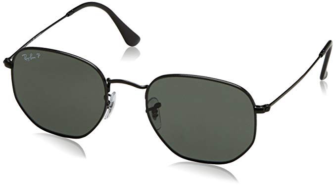 Amazon.com: Ray-Ban RB3548N Hexagonal Flat Lenses Sunglasses, Black/Polarized Green, 54 mm: Ray-Ban: Clothing